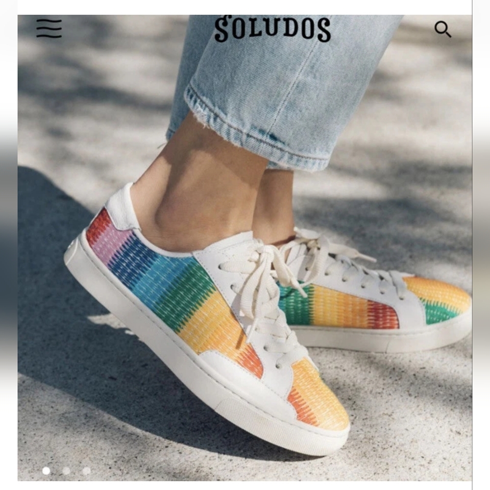 Soludos Ibizia Ombre Rainbow Sneakers New In Box